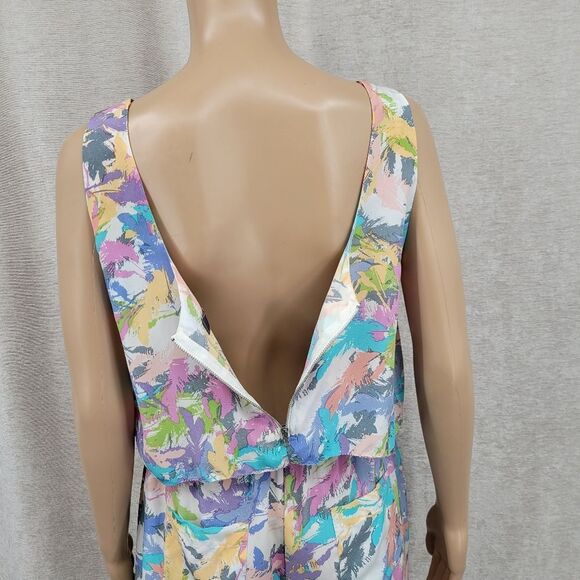 R 89 Silk Colorful Sleeveless Teired Flounce Shorts Romper - Picture 8 of 15